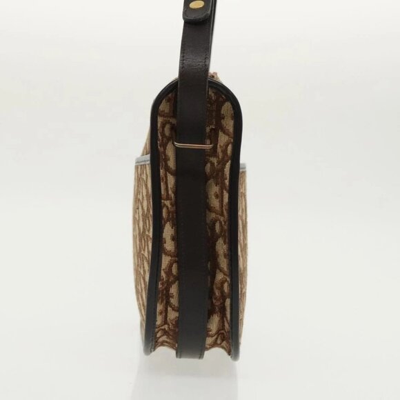 Christian Dior Trotter Canvas Shoulder Bag Gold Brown - Picture 3 of 15